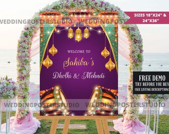 Dholki & Sangeet Welcome Sign, Pakistani Wedding Decor (Digital Download)