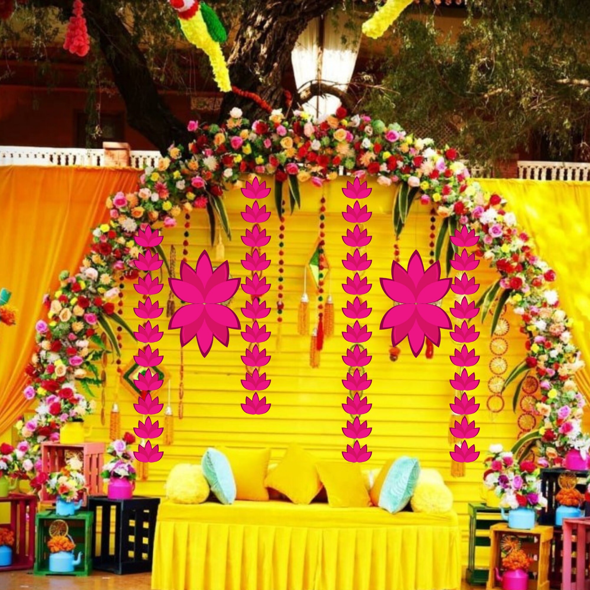 Pink Lotus Wedding Decor DIY Digital File Indian Wedding Etsy UK