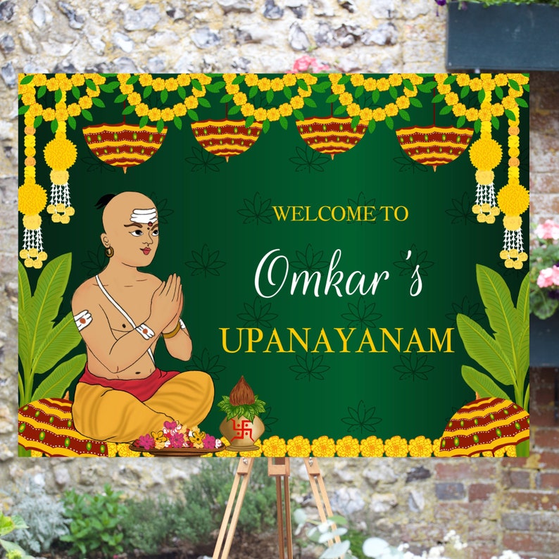 Upanayan Sign Thread Ceremony Signage Janeau Sign Etsy