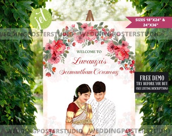 Seemantham Ceremony Sign: Desi Baby Shower Decor (Digital Download)