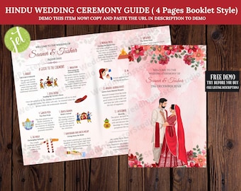 Hindu Gujarati Wedding Ceremony Guide: 4-Page Booklet (Digital Download)