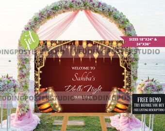 Dholki Night Sign, Pakistani Wedding Decor (Digital Download)