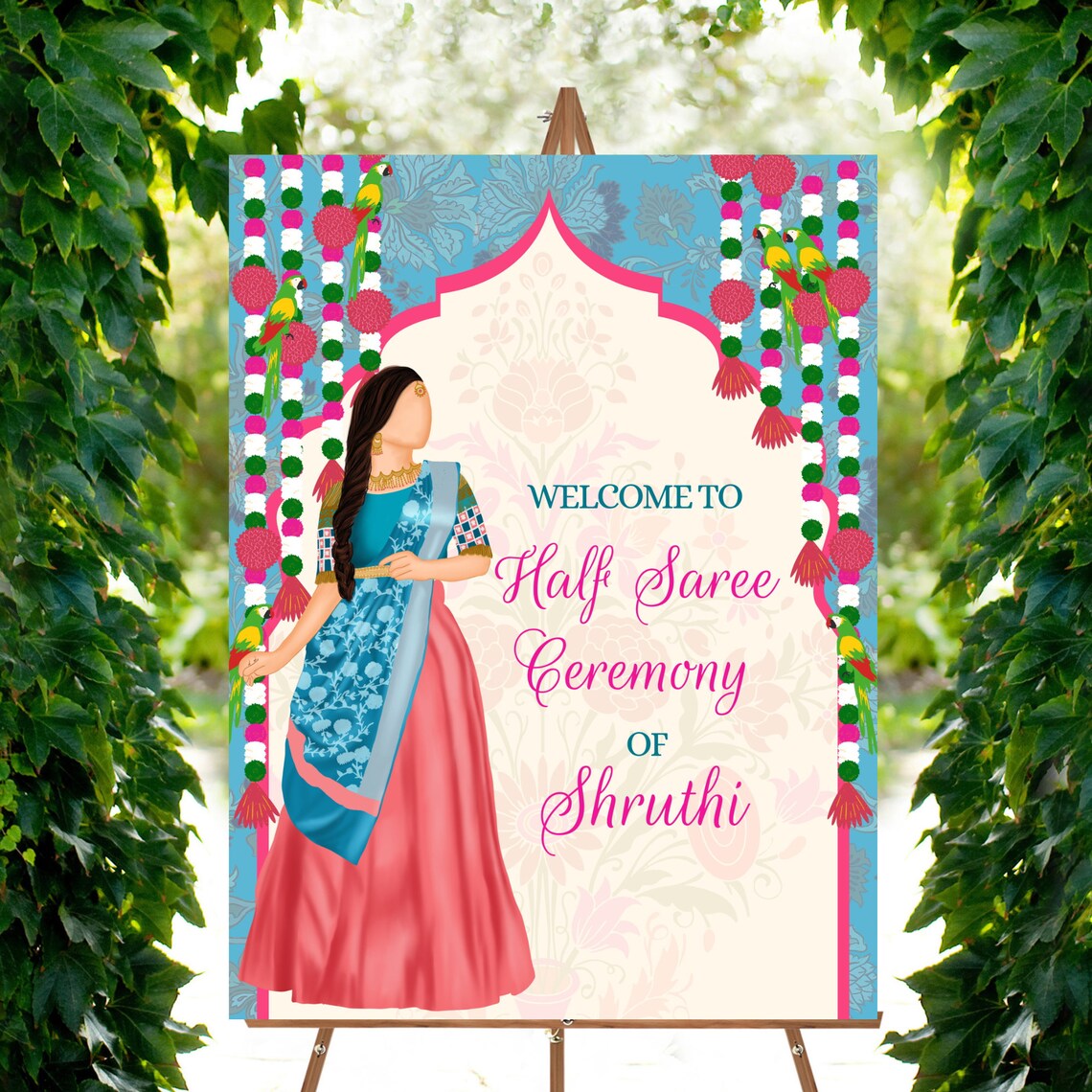 Half Saree Ceremony Sign Half Saree Sign South Etsy