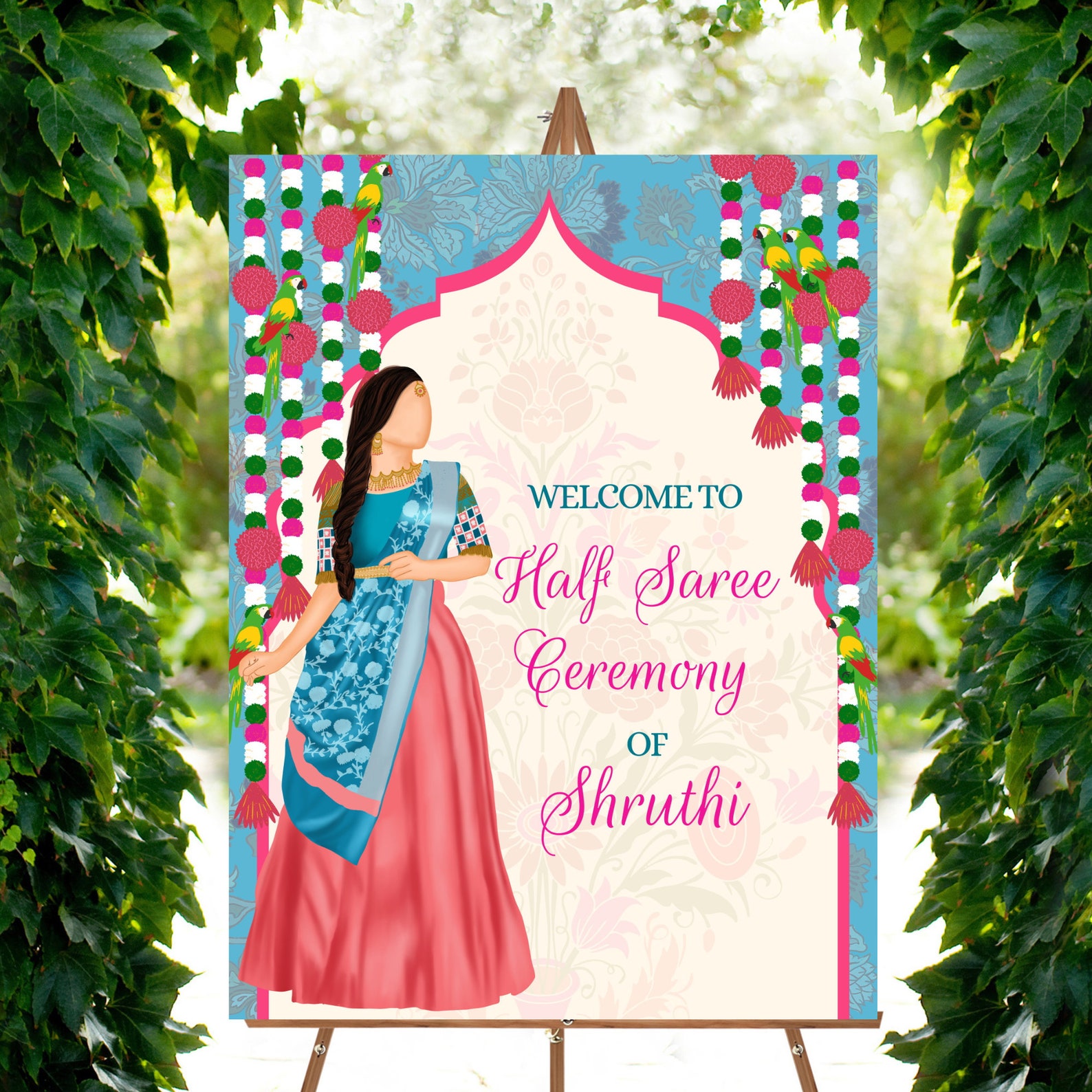 Half Saree Ceremony Sign Half Saree Sign South Etsy