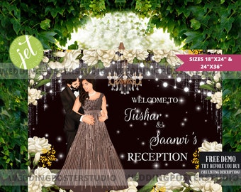 Indian Reception/Engagement/Sangeet sign, Reception Sign, Indian Wedding Sign, Indian Couple Dinner party sign, Indian Cocktail party sign