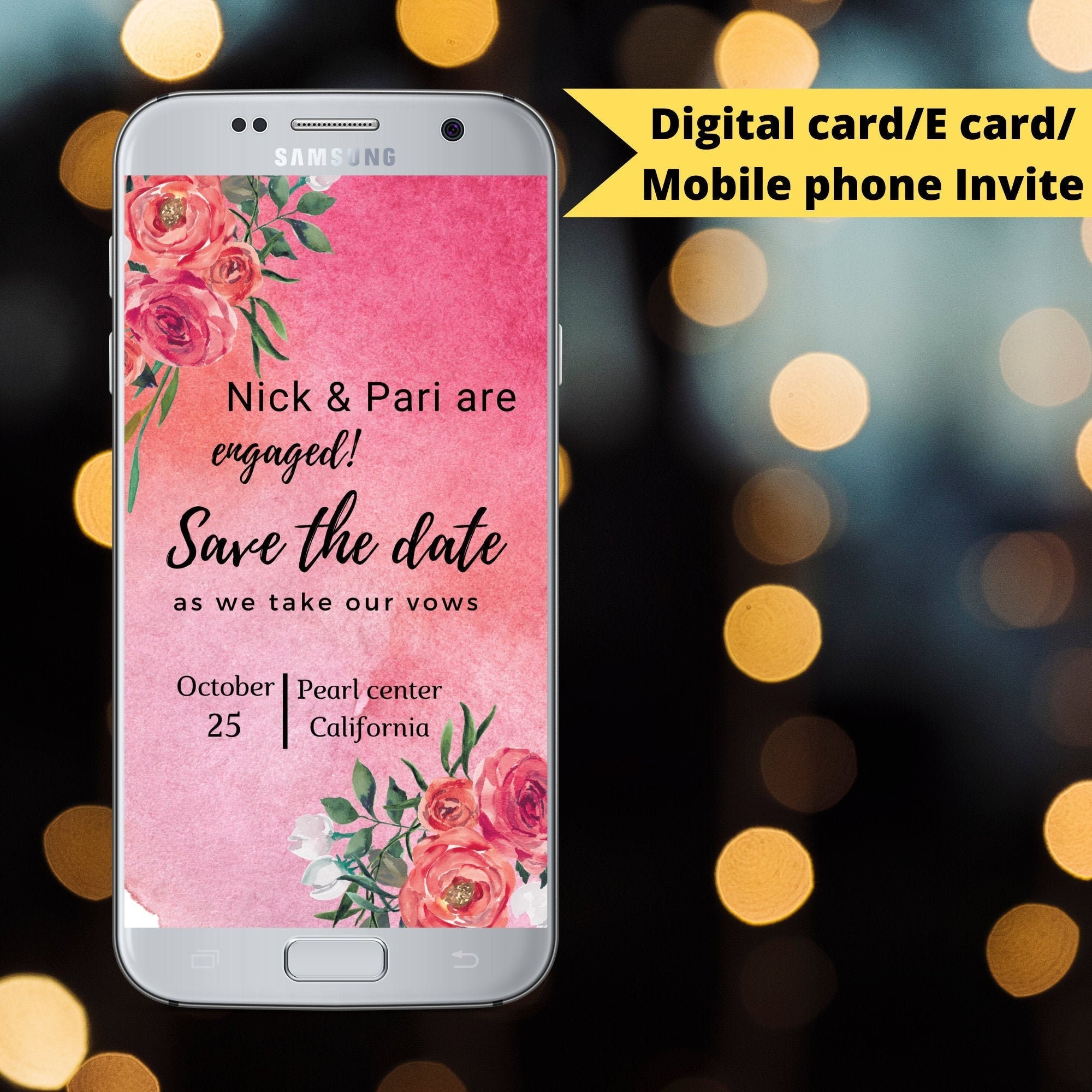 Customizable Mobile phone invite Mobile invitation E card Etsy