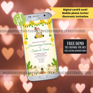 Indian Housewarming Invitation: Grihapravesham, Vastu Shanti (Digital Download)