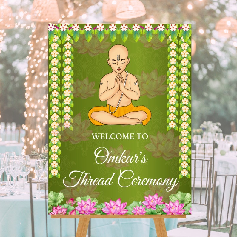 Upanayan Sign Thread Ceremony Signage Janeau Sign Etsy