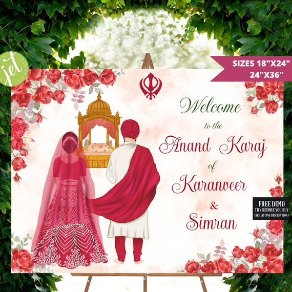 Telugu Wedding Welcome Sign as Telugu Wedding Signages South -  Norway