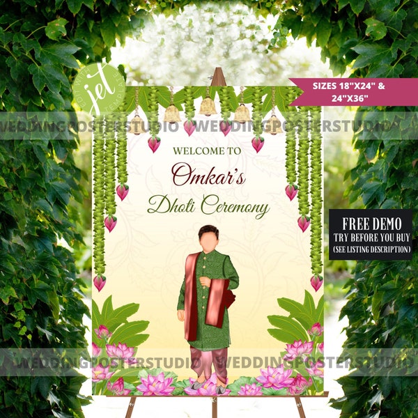 Dhoti Ceremony Sign, Hindu Dhoti Ceremony, South Indian Dhoti Ceremony Signs, Tamil Dhoti Ceremony, Veshti Ceremony Sign, Dhoti Ceremony