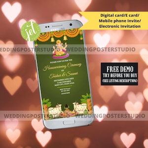 Indian Housewarming Invitation: Ganesh Puja, Vastu Puja (Digital Download)