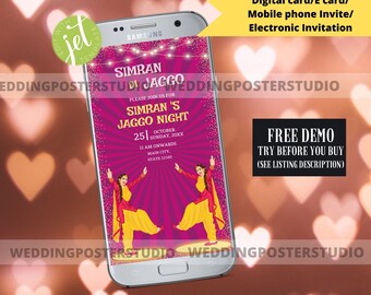 Sade Kuri da vyah invite, Jaggo Night phone invite, Punjabi wedding week digital Invite, Sikh Wedding Invite, Jago Invite, Punjabi Invite