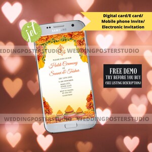 Haldi Ceremony Digital invite, Maiyan Invite, Vatna and Pithi Invites, Maticoor Digital invitation, Haldi Ceremony Invite, Mayoon Invites