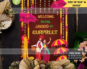 Jaggo Welcome Sign: Sade Munde Da Viah , Punjabi wedding welcome decor(Digital Download)