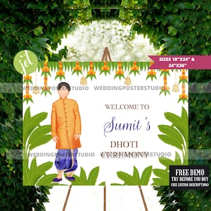 Dhoti Ceremony Sign, Hindu Dhoti Ceremony, South Indian Dhoti Ceremony Signs, Tamil Dhoti Ceremony, Veshti Ceremony Sign, Dhoti Ceremony