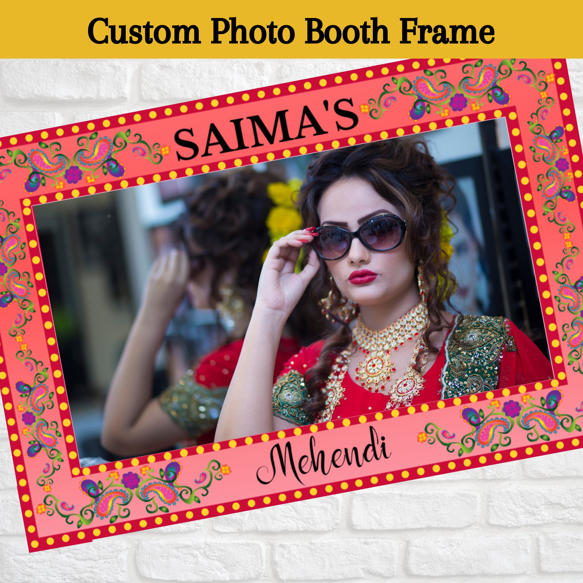 Customized Haldi Photo Booth Frame Haldi Props Wedding Photo Etsy