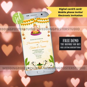 Grah Shanti Housewarming Invitation: Indian Pooja, Ganesha (Digital Download)
