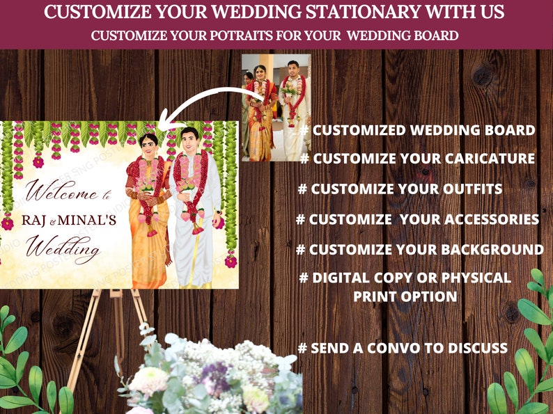 Tamil Telugu Wedding Welcome Sign: Kalyanam, Hindu Wedding (digital