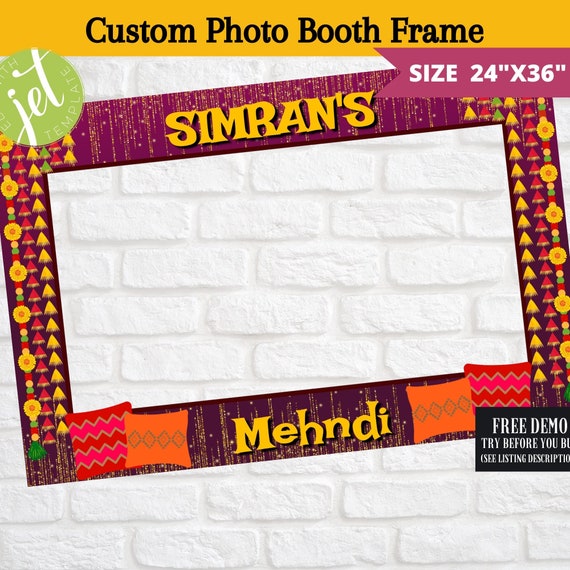 Mehndi Photo Booth Frame Mehendi Props Wedding Photo Booth Etsy