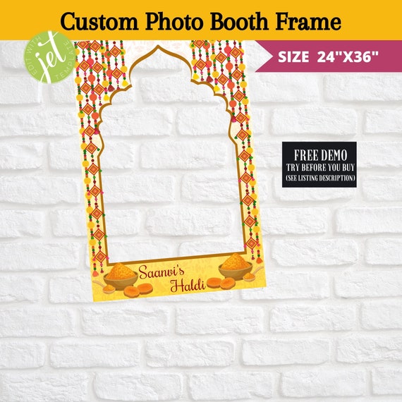Haldi/mayoun/haldaad Photo Booth Frame Haldi Props Wedding Etsy