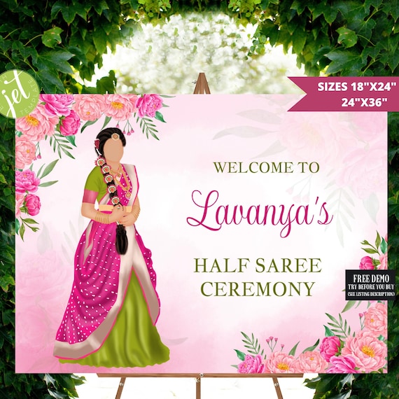 Half Saree Ceremony Sign Half Saree Sign South Etsy