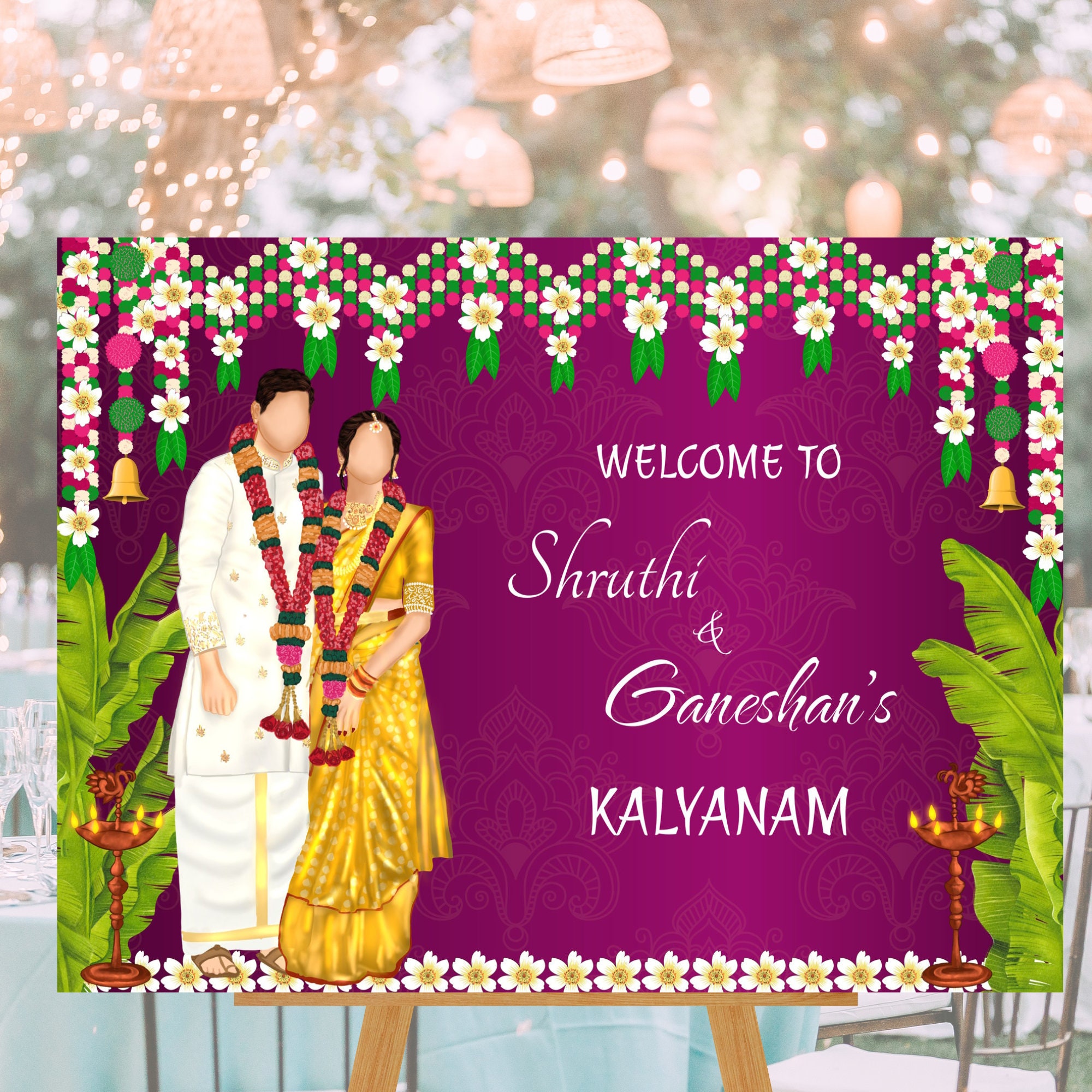 Telugu Wedding Welcome Sign as Telugu Wedding Signages South -  Norway