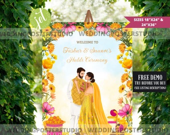 Haldi Welcome Sign: Indian Ceremony Decor (Digital Download)