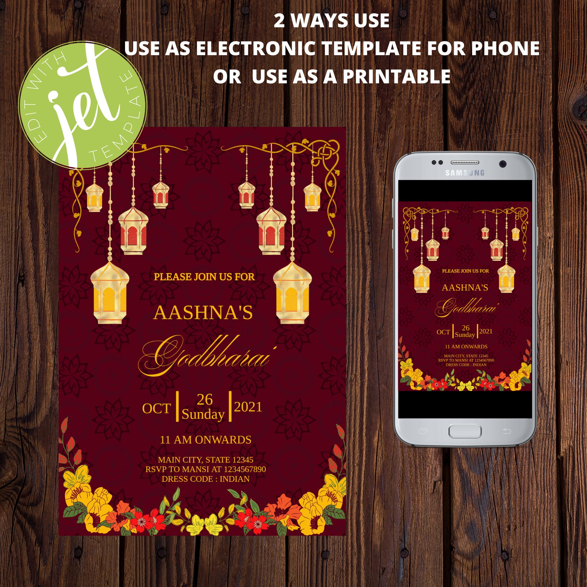 Henna Night Invite Indian wedding Invites Dholki invite | Etsy