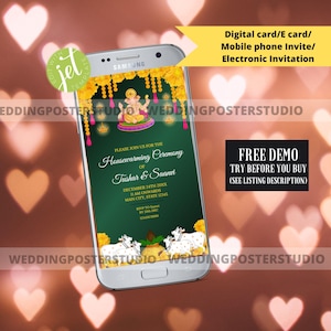 Indian Housewarming Invitation: Gruhapravesham, Vaastu Shanti (Digital Invite)