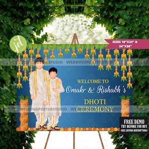 Dhoti Zeremonie-Zeichen: Südindische Willkommensdeko (Digitaler Download)