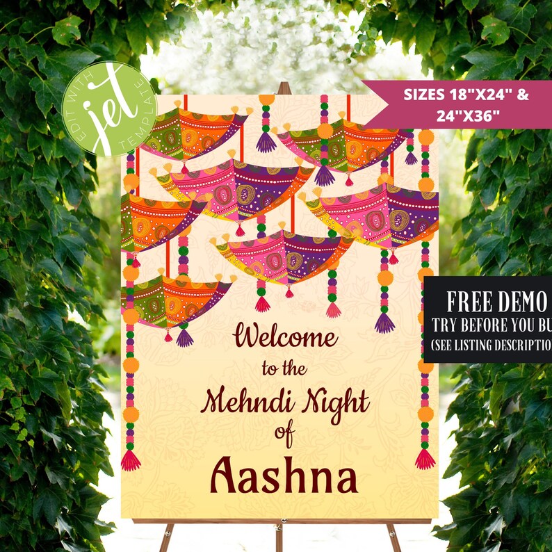 Mehndi Sign, Haldi Sign, Wedding Welcome Sign, Hindu Wedding Haldi Sign, Indian Weddings, Haldi and Mehendi sign, Maiyan Sign, Henna Sign image 1