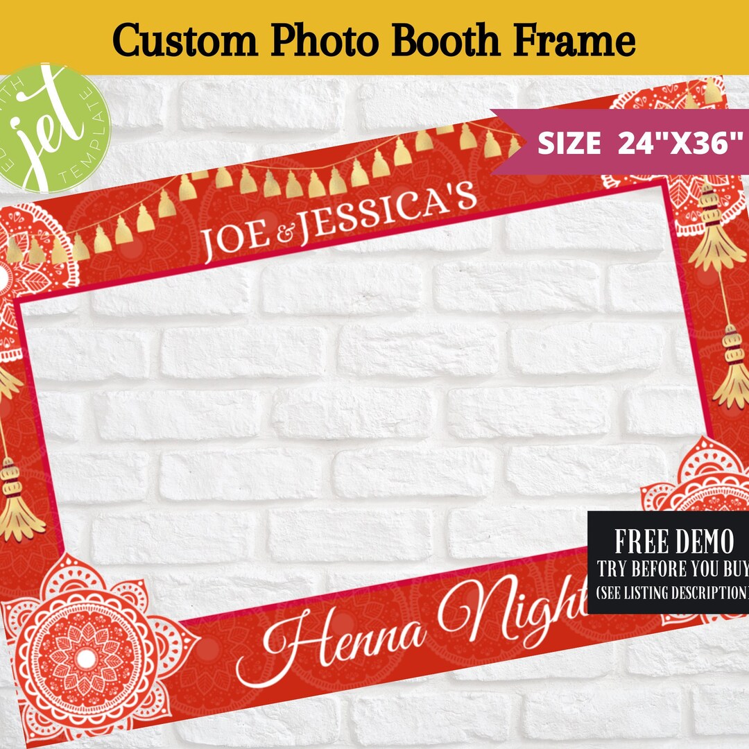 Mehendi Photo Booth Frame, Mehendi Props, Wedding Photo Booth Frame