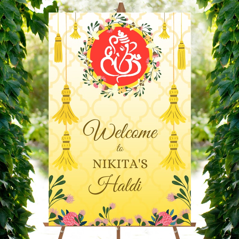 Haldi Welcome Sign: Indian Wedding Decor (Digital Download) bild 3