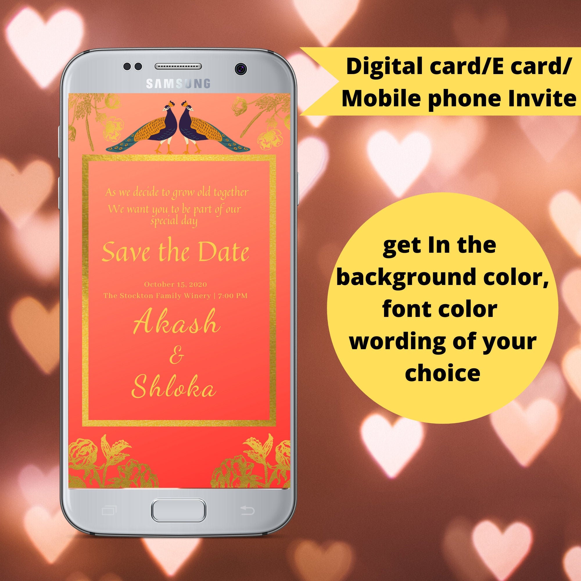 Customizable Mobile phone invite Mobile invitation E card Etsy