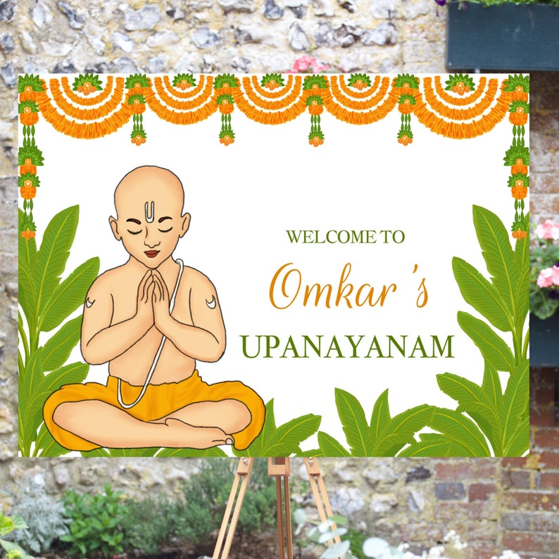 Upanayan Sign Thread Ceremony Signage Janeau Sign Etsy