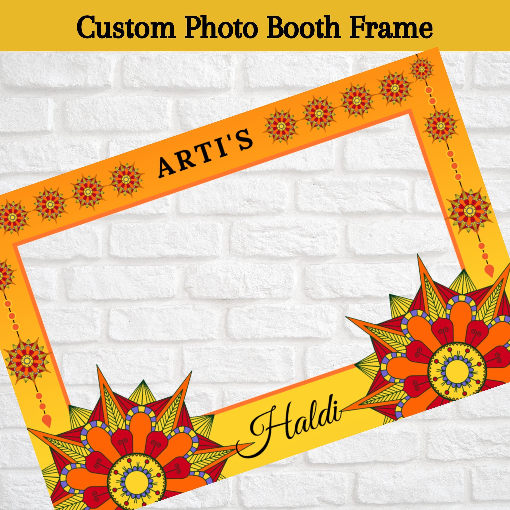 Customized Haldi Photo Booth Frame Haldi Props Wedding Photo Etsy