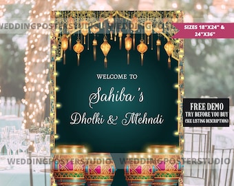 Customizable Dholki & Sangeet Wedding Sign (Digital Download)