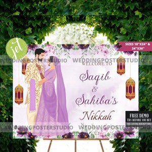 Customizable Nikkah Wedding Sign: Indian & Muslim Decor (Digital Download)
