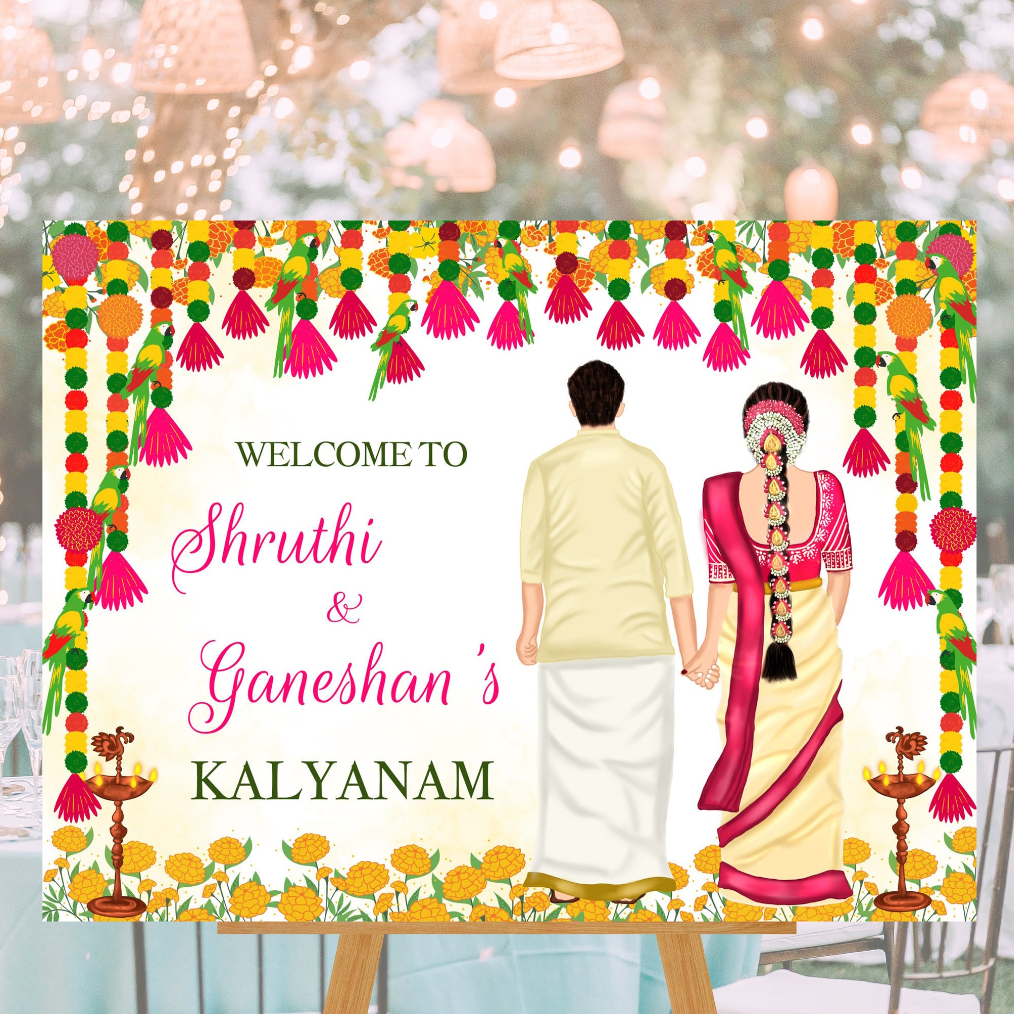 Telugu Wedding Welcome Sign as Telugu Wedding Signages South -  Norway