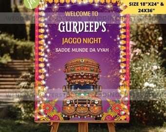 Punjabi Jaggo Truck Sign: Sikh Groom sangeet, jaggo Celebration Decor(Digital Download)