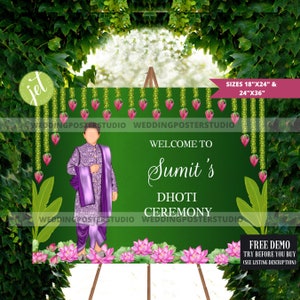 Dhoti Zeremonie-Zeichen: Südindische Willkommensdeko (Digitaler Download)