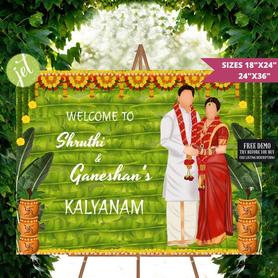 Telugu Wedding Welcome Sign as Telugu Wedding Signages South -  Norway