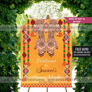 Mehendi Welcome Signage as Indian Wedding Welcome Signage, Mehndi Welcome Signs as Mehndi Signage, Bridal Welcome signs Henna & Mendhi signs
