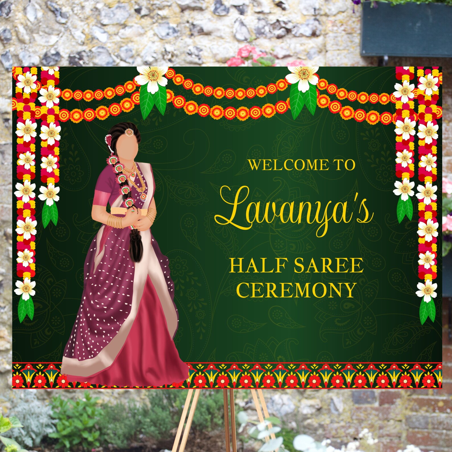 Half Saree Ceremony Sign Half Saree Sign South Etsy