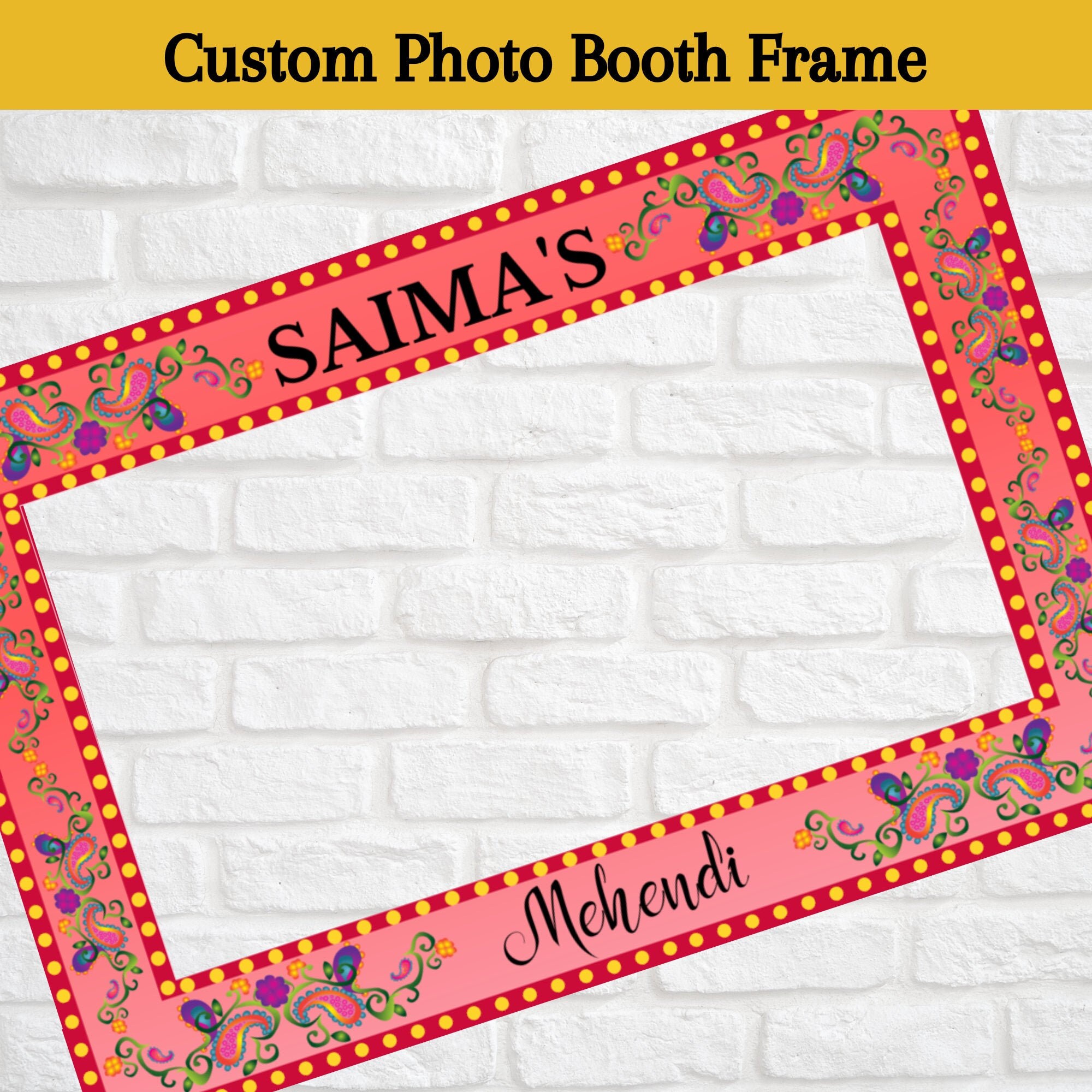 Customized Haldi Photo Booth Frame Haldi Props Wedding Photo Etsy