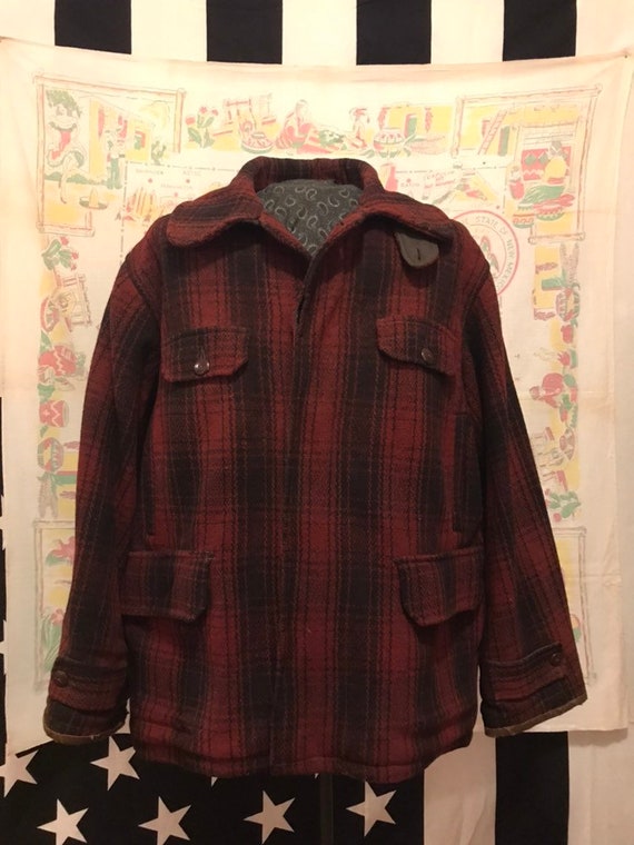 Vtg 30s/40s Duxbak Plaid Mackinaw 48