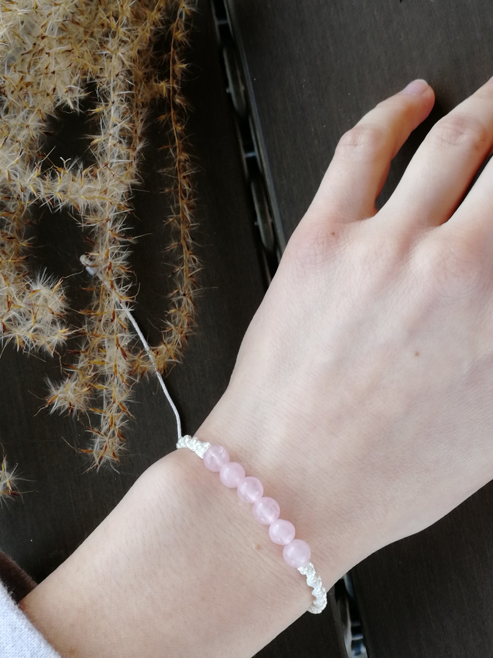 Rose quartz bracelet for women Pink bracelet Crystal Etsy