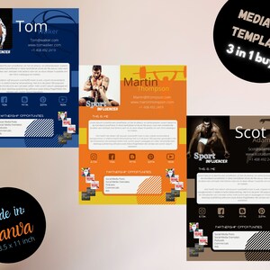 Media Kit Template Canva - Influencer Media Kit - Editable in Canva - Blogger - Instagram - Blogger Press Kit - Media Press Kit