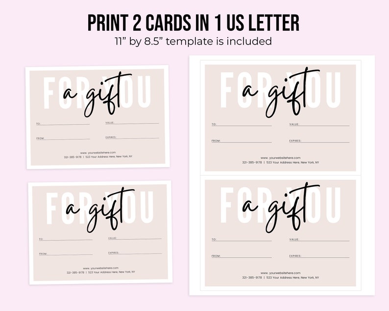 Gift Certificate Template Gift Card Etsy Gift Card Thank Etsy