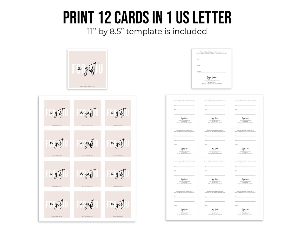 Etsy Gift Card Gift Certificate Template Editable Gift Card Etsy